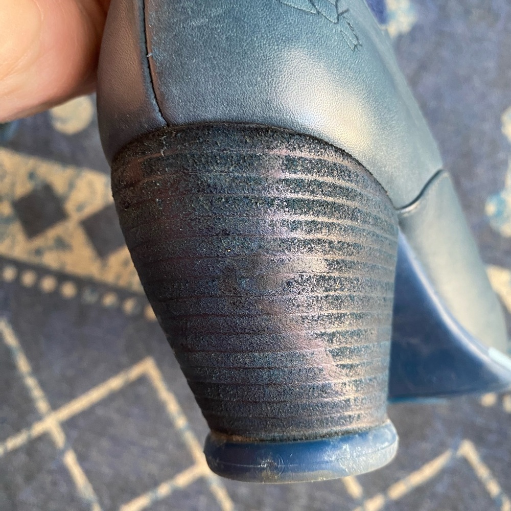John Fluevog Blue Leather Lace Up Boots - Picture 4 of 4